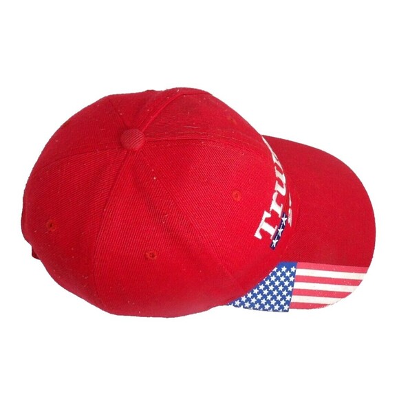 President Trump 2020 Red Patriotic Embroidered Hat Cap Hook & Loop Flag READ - Picture 2 of 7